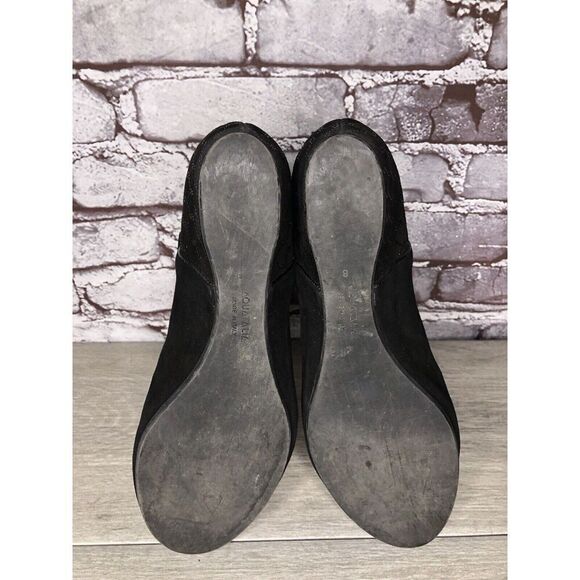 Aquatalia Black Suede Leather Wedge Back Zipper Booties Women’s Sz 8M US/38.5EU - Picture 10 of 16